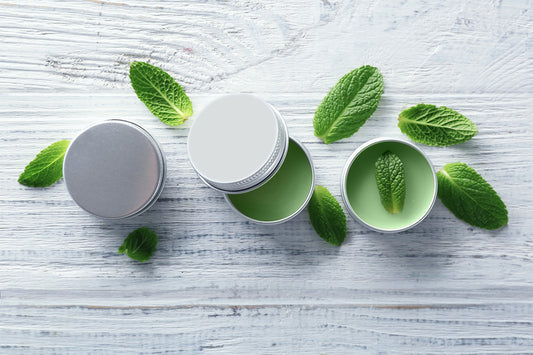 Organic Lip Balm with leaves