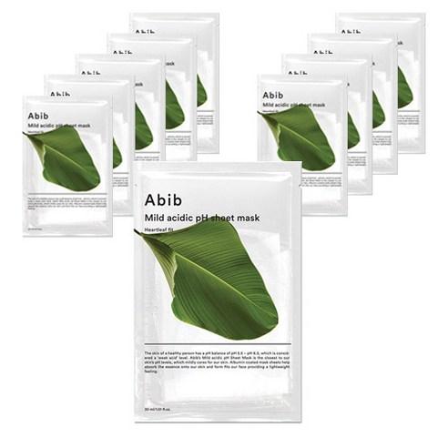 Masque en feuille au pH acide doux Abib Heartleaf Fit 30 ml x 10 pièces