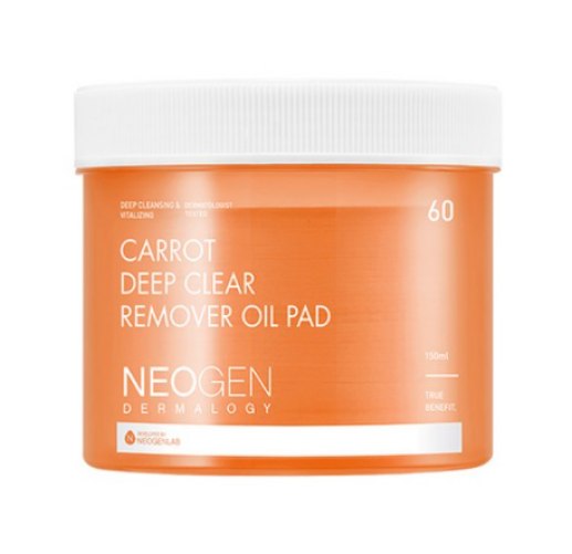 Tampon démaquillant NEOGEN Dermalogy Carrot Deep Clear, 60 feuilles